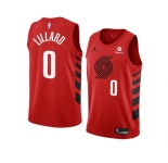 Men's Portland Trail Blazers #0 Damian Lillard 2022-23 Red Statement Edition Swingman Stitched Basketball Jersey