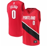 Men's Portland Trail Blazers #0 Damian Lillard Fanatics Branded Red 2020-21 Fast Break Replica Jersey