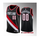 Men's Portland Trail Blazers #00 Scoot Henderson Black 2023 Draft Icon Edition Stitched Basketball Jersey