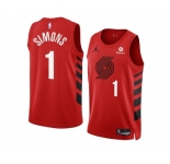 Men's Portland Trail Blazers #1 Anfernee Simons 2022-23 Red Statement Edition Swingman Stitched Basketball Jersey