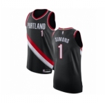 Men's Portland Trail Blazers #1 Anfernee Simons Authentic Black Basketball Jersey - Icon Edition