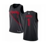 Men's Portland Trail Blazers #1 Anfernee Simons Authentic Black Basketball Jersey 2018-19 City Edition