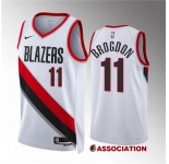 Men's Portland Trail Blazers #11 Malcolm Brogdon White Association Edition Stitched Basketball Jersey