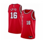 Men's Portland Trail Blazers #16 Pau Gasol Authentic Red Hardwood Classics Basketball Jersey