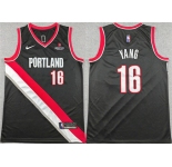 Men's Portland Trail Blazers #16 Yang Hansen Black Icon Edition Stitched Basketball Jersey