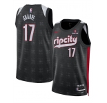 Men's Portland Trail Blazers #17 Shaedon Sharpe Black 2024-25 City Edition Edition Stitched Basketball Jersey