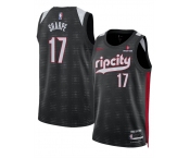 Men's Portland Trail Blazers #17 Shaedon Sharpe Black 2024-25 City Edition Edition Stitched Basketball Jersey