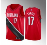 Men's Portland Trail Blazers #17 Shaedon Sharpe Red Statement Edition Stitched Basketball Jersey