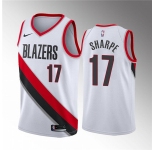 Men's Portland Trail Blazers #17 Shaedon Sharpe White Association Edition Stitched Basketball Jersey