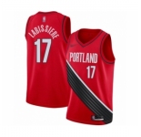 Men's Portland Trail Blazers #17 Skal Labissiere Authentic Red Finished Basketball Jersey - Statement Edition