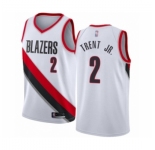 Men's Portland Trail Blazers #2 Gary Trent Jr. Authentic White Basketball Jersey - Association Edition