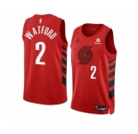 Men's Portland Trail Blazers #2 Trendon Watford 2022-23 Red Statement Edition Swingman Stitched Basketball Jersey