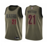 Men's Portland Trail Blazers #21 Hassan Whiteside Swingman Green Salute to Service Basketball Jersey