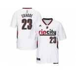 Men's Portland Trail Blazers #23 Allen Crabbe Swingman Rip City Pride White Short Sleeve Jersey