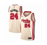 Men's Portland Trail Blazers #24 Kent Bazemore Swingman Cream Basketball Jersey 2019-20 City Edition