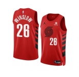 Men's Portland Trail Blazers #26 Justise Winslow 2022-23 Red Statement Edition Swingman Stitched Basketball Jersey