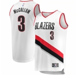 Men's Portland Trail Blazers #3 C.J. McCollum Fanatics Branded White 2020-21 Fast Break Replica Jersey