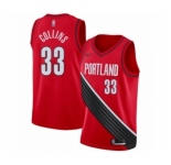 Men's Portland Trail Blazers #33 Zach Collins Authentic Red Finished Basketball Jersey - Statement Edition