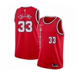 Men's Portland Trail Blazers #33 Zach Collins Authentic Red Hardwood Classics Basketball Jersey