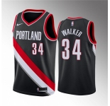 Men's Portland Trail Blazers #34 Jabari Walker Black Icon Edition Stitched Basketball Jersey