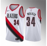 Men's Portland Trail Blazers #34 Jabari Walker White Association Edition Stitched Basketball Jersey