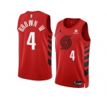 Men's Portland Trail Blazers #4 Greg Brown III 2022-23 Red Statement Edition Swingman Stitched Basketball Jersey