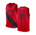 Men's Portland Trail Blazers #43 Anthony Tolliver Swingman Red Basketball Jersey Statement Edition