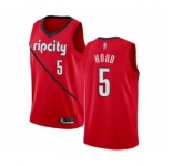 Men's Portland Trail Blazers #5 Rodney Hood Red Swingman Jersey - Earned Edition