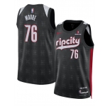 Men's Portland Trail Blazers #76 Taze Moore Black 2024-25 City Edition Edition Stitched Basketball Jersey