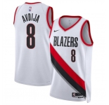 Men's Portland Trail Blazers #8 Deni Avdija White Association Edition Stitched Basketball Jersey