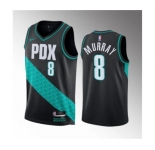 Men's Portland Trail Blazers #8 Kris Murray Black 2023 Draft City Edition Stitched Basketball Jersey