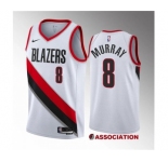 Men's Portland Trail Blazers #8 Kris Murray White 2023 Draft Association Edition Stitched Basketball Jersey