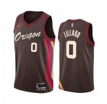 Nike Blazers #0 Damian Lillard Chocolate NBA Swingman 2020-21 City Edition Jersey