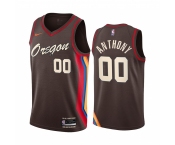 Nike Blazers #00 Carmelo Anthony Chocolate NBA Swingman 2020-21 City Edition Jersey