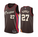 Nike Blazers #27 Jusuf Nurkic Chocolate NBA Swingman 2020-21 City Edition Jersey