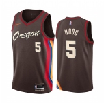 Nike Blazers #5 Rodney Hood Chocolate NBA Swingman 2020-21 City Edition Jersey