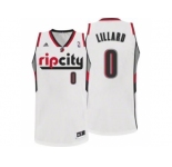 Portland Trail Blazers #0 Damian Lillard Rip City White Swingman Jersey