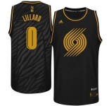 nba portland trailblazers #0 damian lillard black[gold lettering fashion]