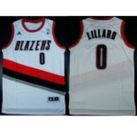 nba portland trailblazers #0 damian lillard white[revolution 30 swingman]