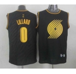 nba portland trailblazers #0 lillard black[gold lettering fashion]