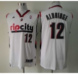 nba portland trailblazers #12 aldridge white[revolution 30 swingman]
