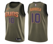 Men's Nike Phoenix Suns #10 Leandro Barbosa Swingman Green Salute to Service NBA Jersey
