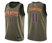 Men's Nike Phoenix Suns #11 Jamal Crawford Swingman Green Salute to Service NBA Jersey