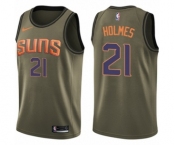 Men's Nike Phoenix Suns #21 Richaun Holmes Swingman Green Salute to Service NBA Jersey