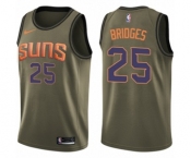 Men's Nike Phoenix Suns #25 Mikal Bridges Swingman Green Salute to Service NBA Jersey