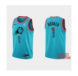 Men's Phoenix Suns #1 Devin Booker 2022-23 Blue City Edition Stitched Basketball Jersey