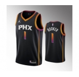 Men's Phoenix Suns #1 Devin Booker Balck Stitched Basketball Jersey