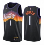 Men's Phoenix Suns #1 Devin Booker  Black Basketball Jersey 2020-2021 City Edition