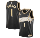 Men's Phoenix Suns #1 Devin Booker Black Gold 2024 Select Series Stitched Jersey
