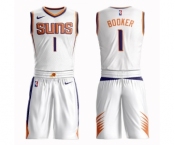 Men's Phoenix Suns #1 Devin Booker Swingman White Basketball Suit Jersey - Association Edition
